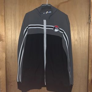 Vintage Fula track jacket grey black white large